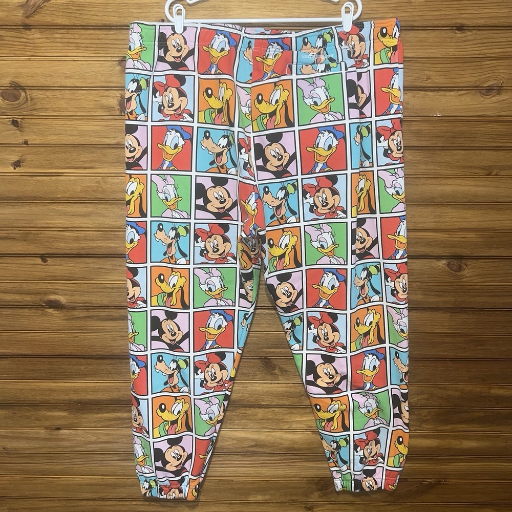 Disney Mickey And Friends Sweatpants Men 3XL Multicolor XXXL All Over Print - Picture 2 of 9